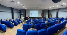 Soldiers listen to training