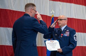A ceremony was held to award Senior Master Sgt. Edward Lewis the bronze Star medal