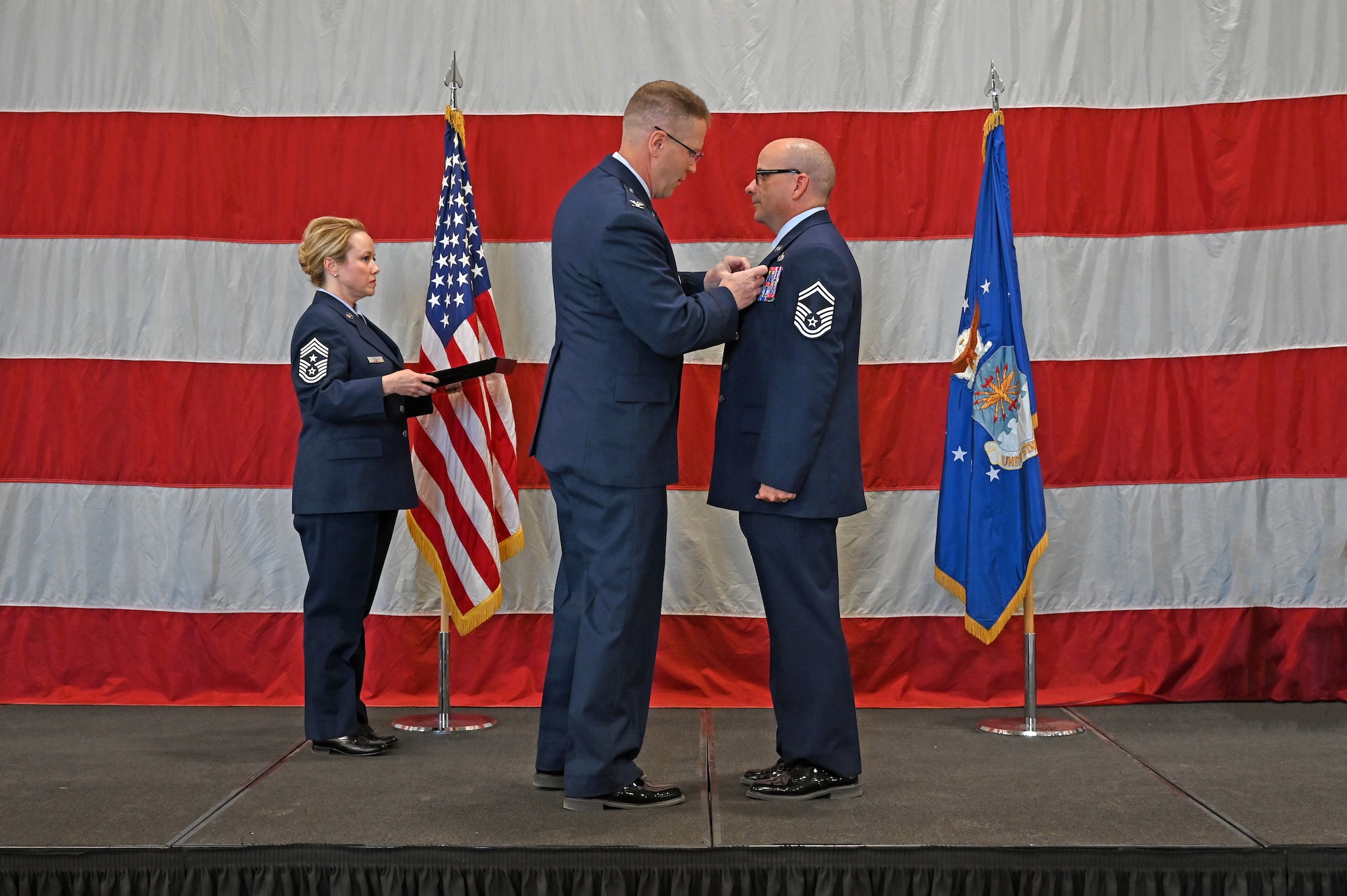 A ceremony was held to award Senior Master Sgt. Edward Lewis the bronze Star medal