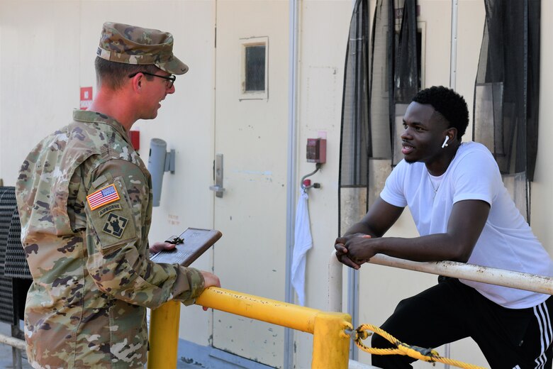 USACE Vicksburg District held a ship out ceremony to commemorate the deployment of the Mat Sinking Unit for its annual season of revetment. Vicksburg District Commander Col. Chris Klein spoke with crew members.