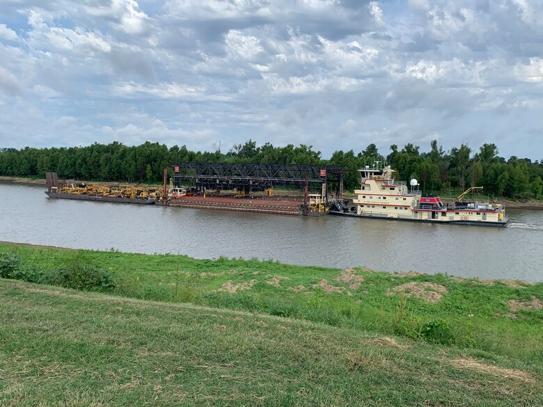 USACE Vicksburg District Mat Sinking Unit departs Vicksburg, Mississippi, for annual revetment season on the Mississippi River.