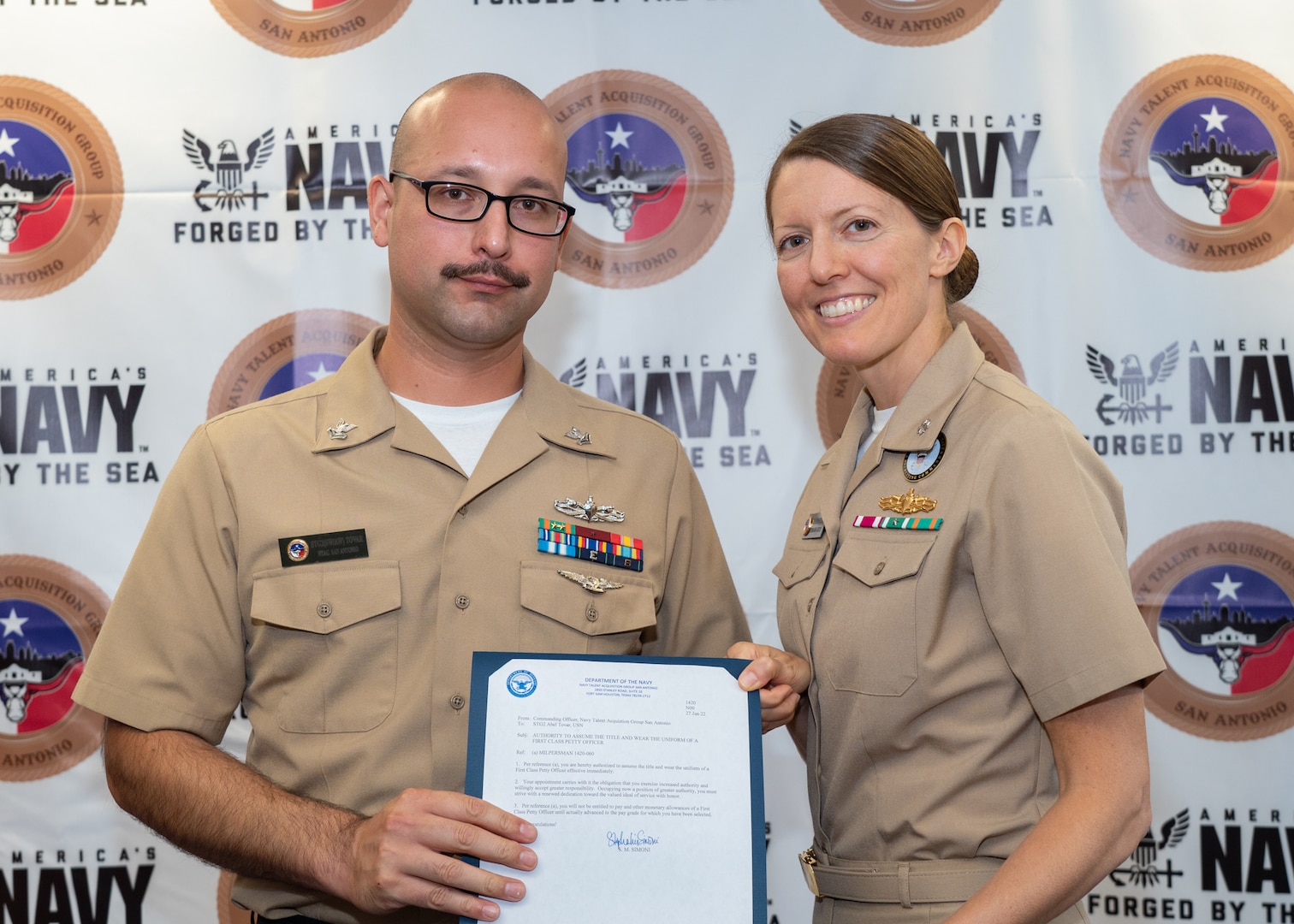 Navy Talent Acquisition Group San Antonio hosts frocking ceremony