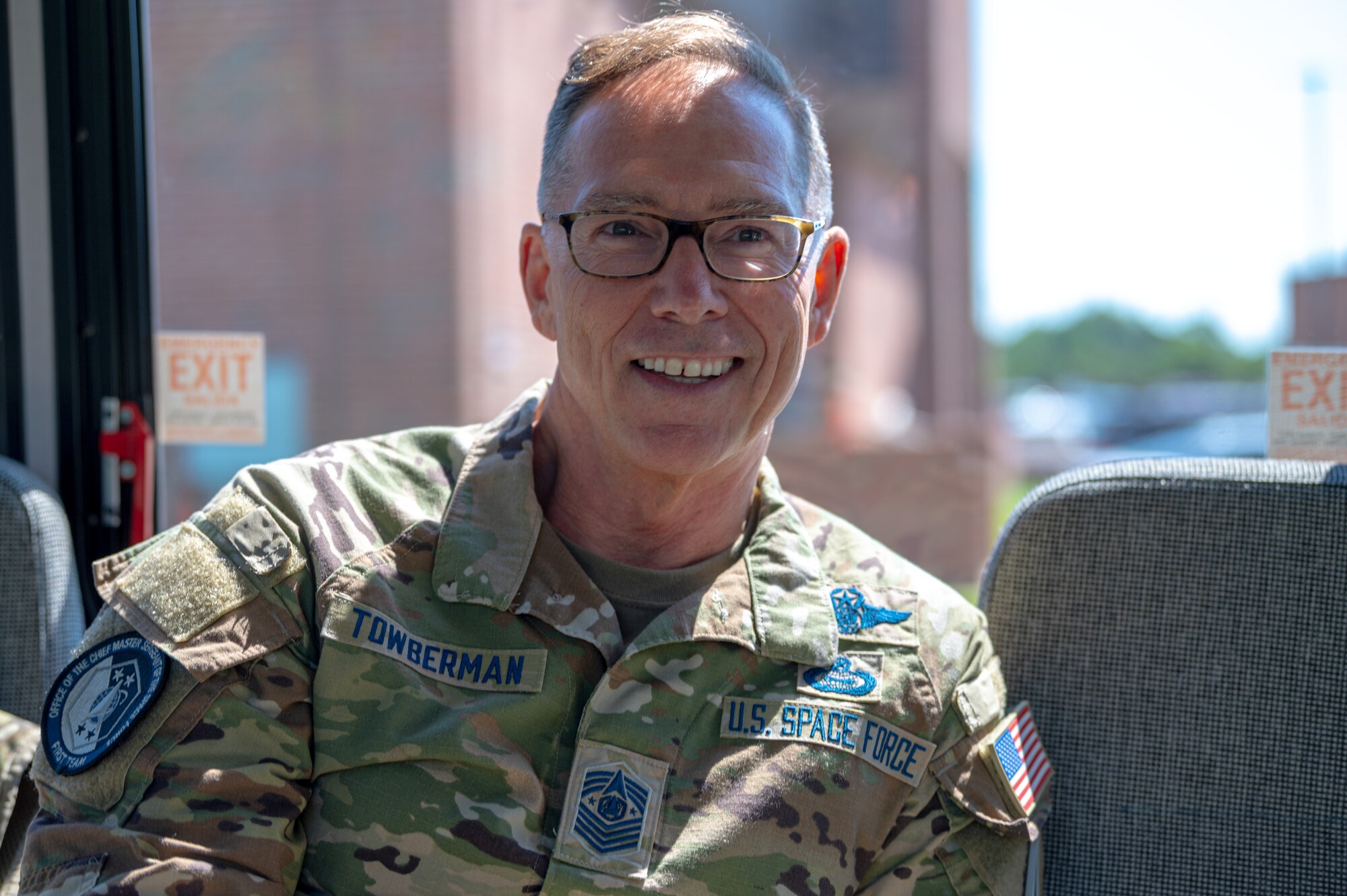 Chief Master Sgt. of the Space Force Roger A. Towberman visits JBLE