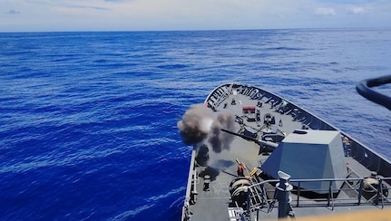 BRP Antonio Luna tests firepower during RIMPAC 2022 live-fire exercise