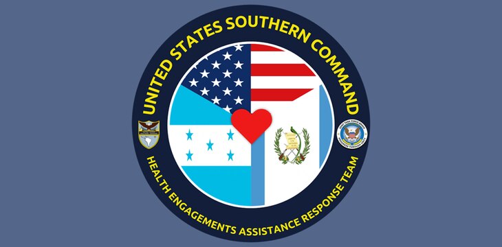 Logo for the Health Engagements Assistance Response Team operation, HEART 22. The mission consists of approximately 50 U.S. Air Force and Army medical professionals and support staff and is scheduled in Honduras and Guatemala for mid-July through early September 2022.