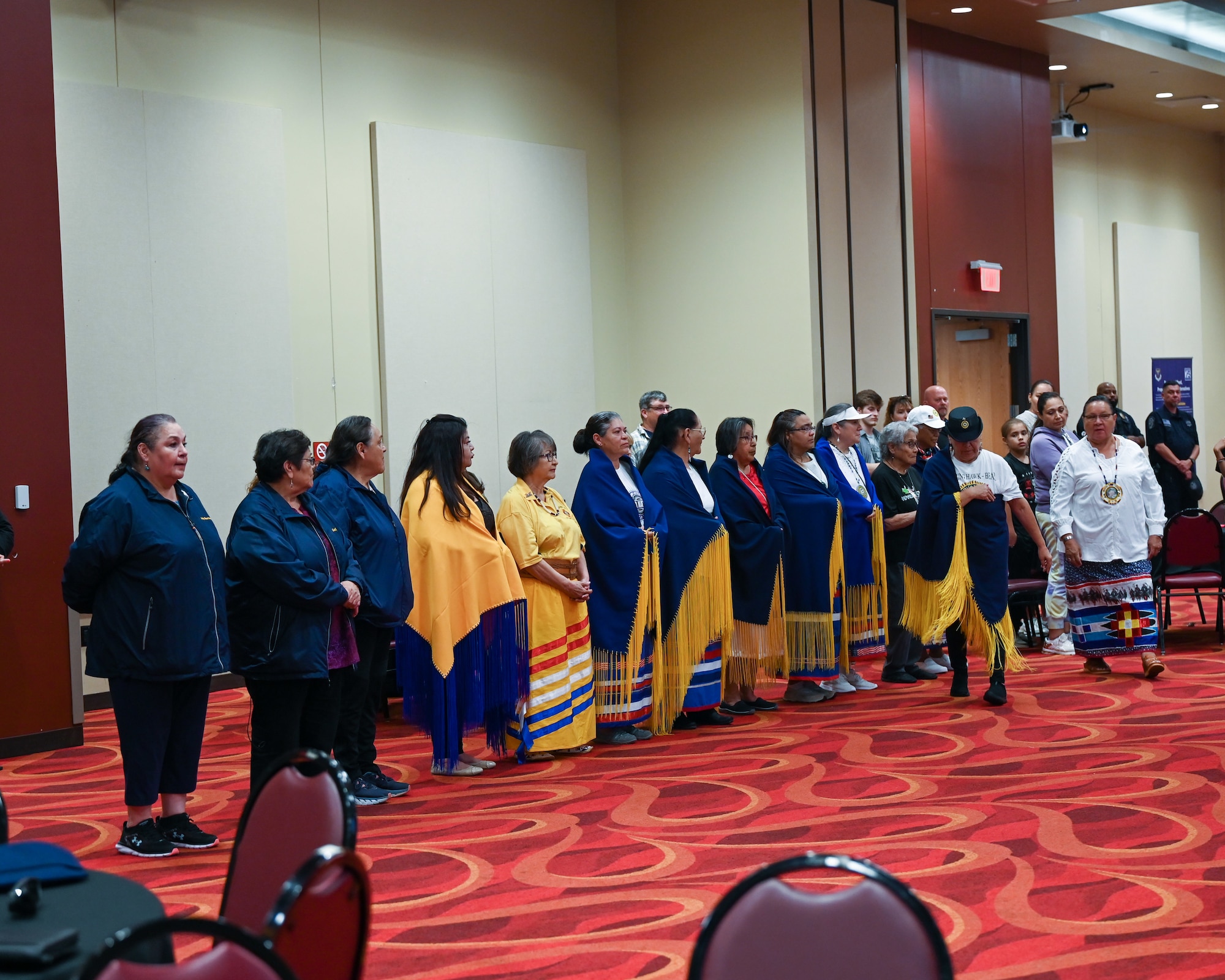 The Three Affiliated Tribes ‘Ladies Auxiliary’ perform a ceremonial dance at Fort Berthold Reservation New Town, N.D. July 19, 2022.