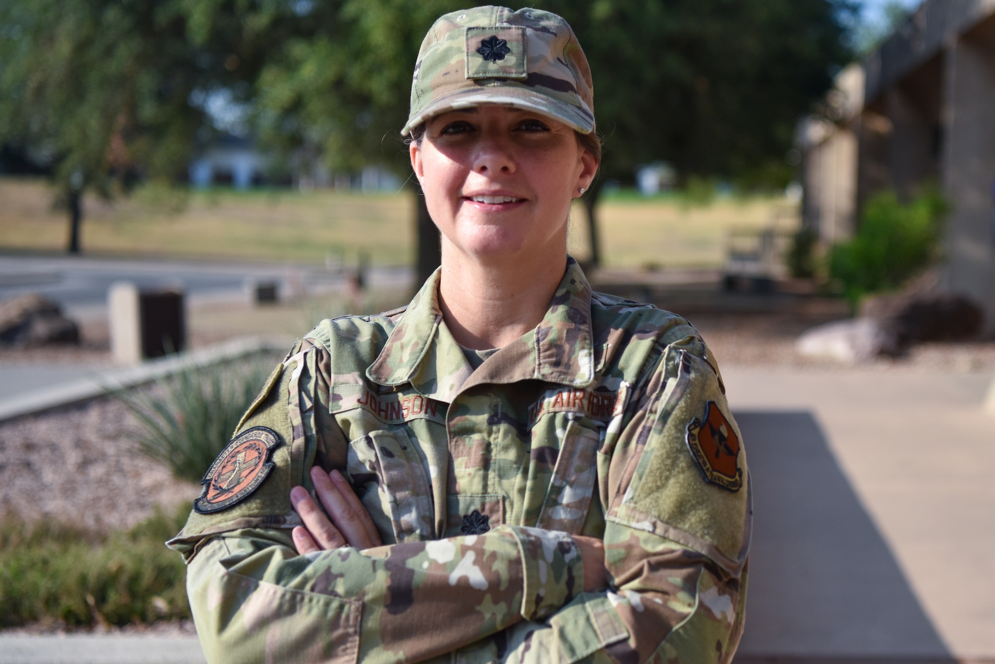 U.S. Air Force Lt. Col. Jennifer Johnson, 17th Healthcare Operations Squadron commander, poses for a photo, Goodfellow Air Force Base, Texas, Jul 14, 2022. Johnson took command of the 17th HCOS on June 10. (U.S. Air Force photo by Staff Sergeant Jermaine Ayers)