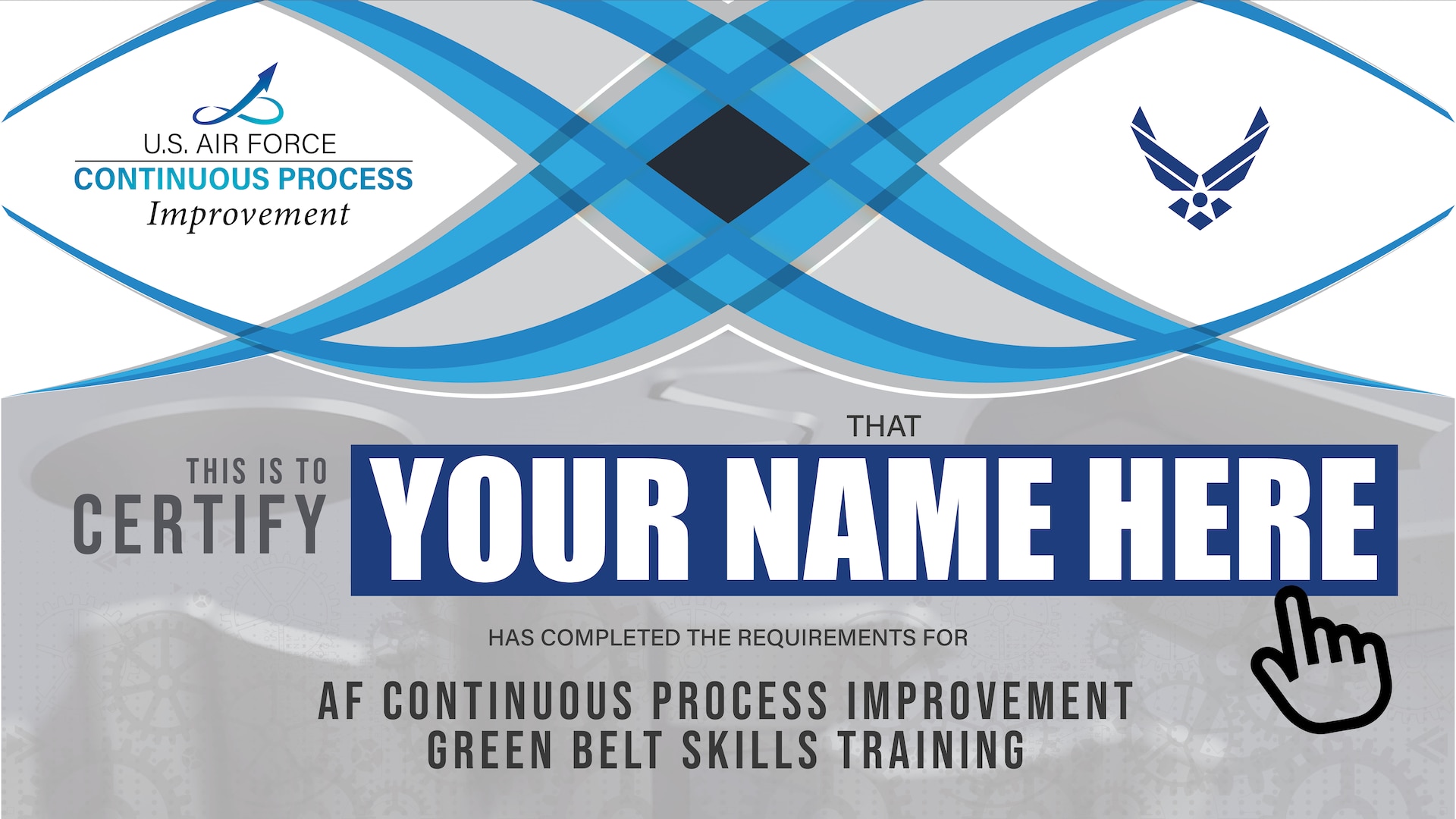 graphic showing what a green belt certificate would look like.