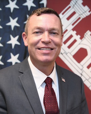 Deputy Engineer and Chief, Programs and Project Management Division, USACE Los Angeles District, Justin Gay, poses for chain of command portrait photograph.