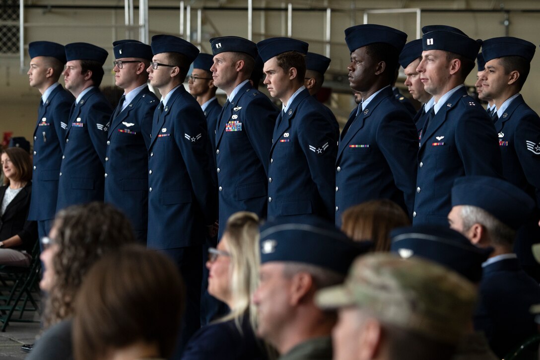 Airmen standing in formation