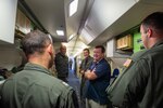 KOROR, PALAU (July 10, 2022) The Honorable John Hennessey-Niland, U.S. Ambassador to Palau, speaks to Sailors assigned to Patrol Squadron (VP) 8 during a static display of the P-8A Poseidon aircraft at Palau’s international airport, Jul. 10. VP-8 is currently deployed to NAF Misawa, Japan conducting maritime patrol and reconnaissance and theater outreach operations within U.S. 7th Fleet (C7F) area of operations in support of Commander, Task Force 72, C7F, and U.S. Indo-Pacific Command objectives throughout the region. (U.S. Navy photo by Mass Communication Specialist 1st Class Juan Sebastian Sua/Released)