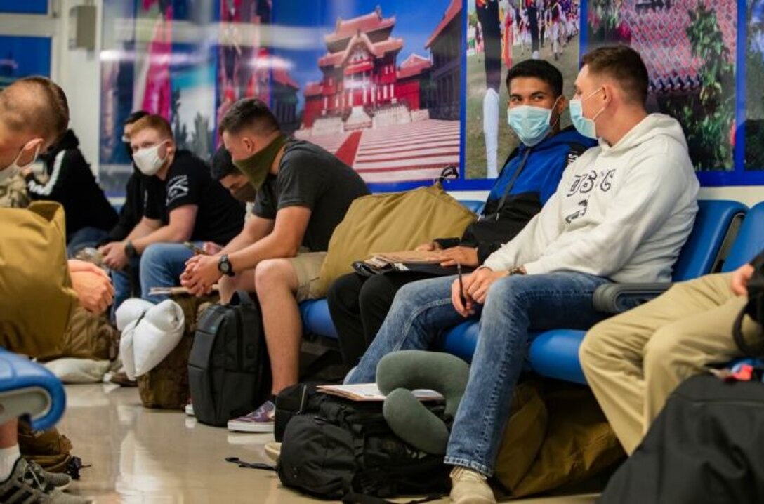 U.S. Marine Corps Lance Cpl. Preston Batson, the barracks manager for Joint Reception Center (JRC) Marines, shares his experience, on Camp Foster, June 6, 2020, driving to Kadena Air
Base airport terminal to pick up the new arriving Marines to the island of Okinawa.