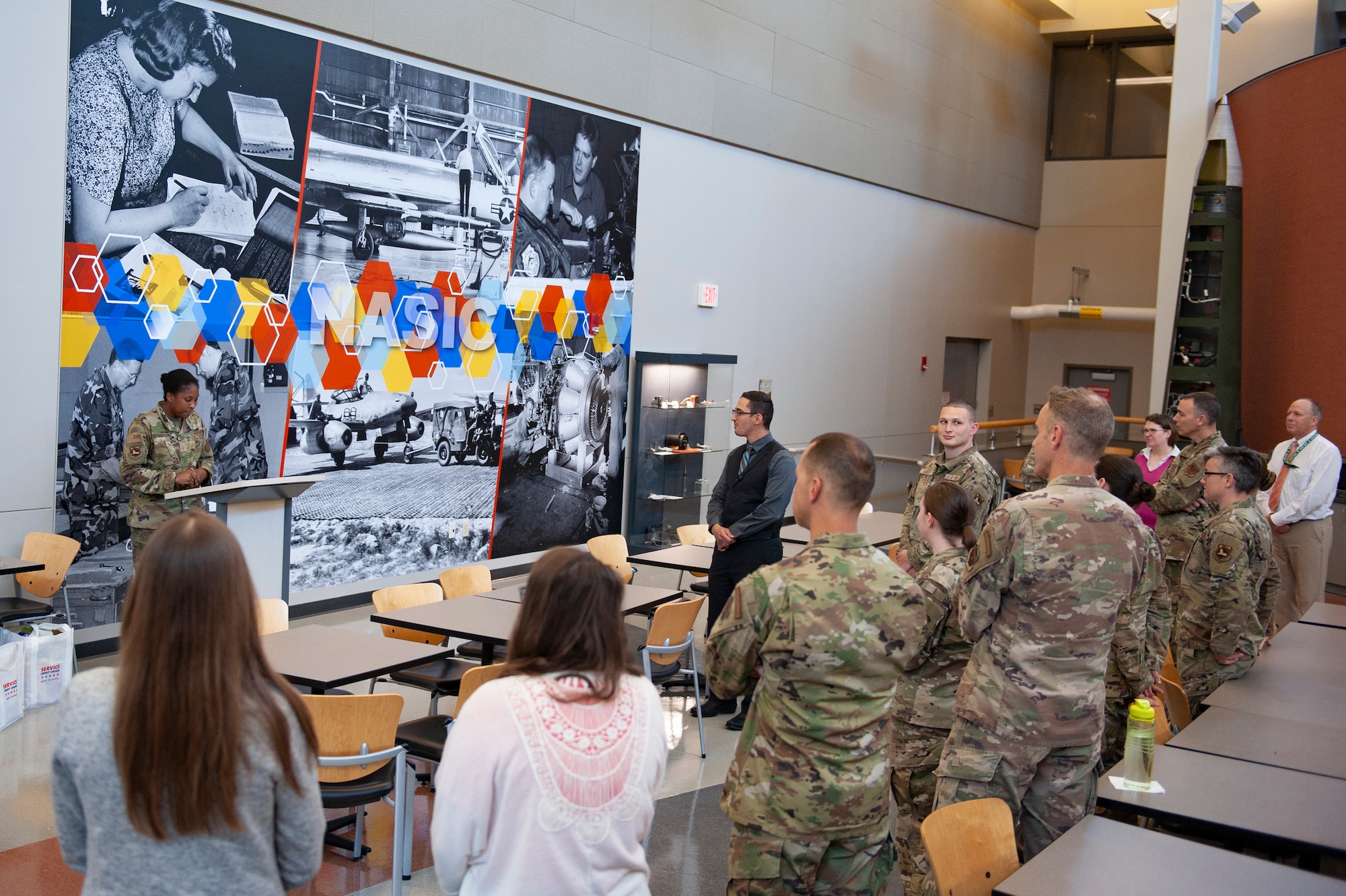 Master Sgt. Natasha Washington, Communications and Information Directorate senior enlisted leader, speaks about how the Watson Walker Program came to be and why it’s positive for a work environment like NASIC, June 29, at Wright-Patterson Air Force Base, Ohio. The program is sponsored by the NASIC’s R3 (Resiliency, Respect, and Readiness) and was originally proposed during a resiliency-focused tactical pause in September 2019. (U.S. Air Force photo by Senior Airman Kristof J. Rixmann)