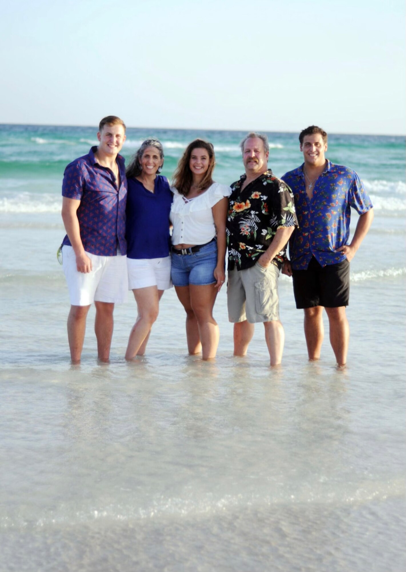 From the left to right: Vincent, Brenda, Claire, Andrew and Benjamin Miazga pose for a family portrait in Destin, Florida. U.S. Air Force Lt. Col. Brenda Miazga 17th Operational Medical Readiness Squadron commander and her family were stationed at Eglin Air Force Base. (Courtesy photo)