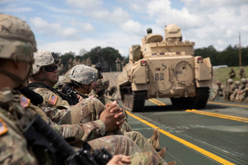 Engineers conduct floating bridge operations at Camp Ripley