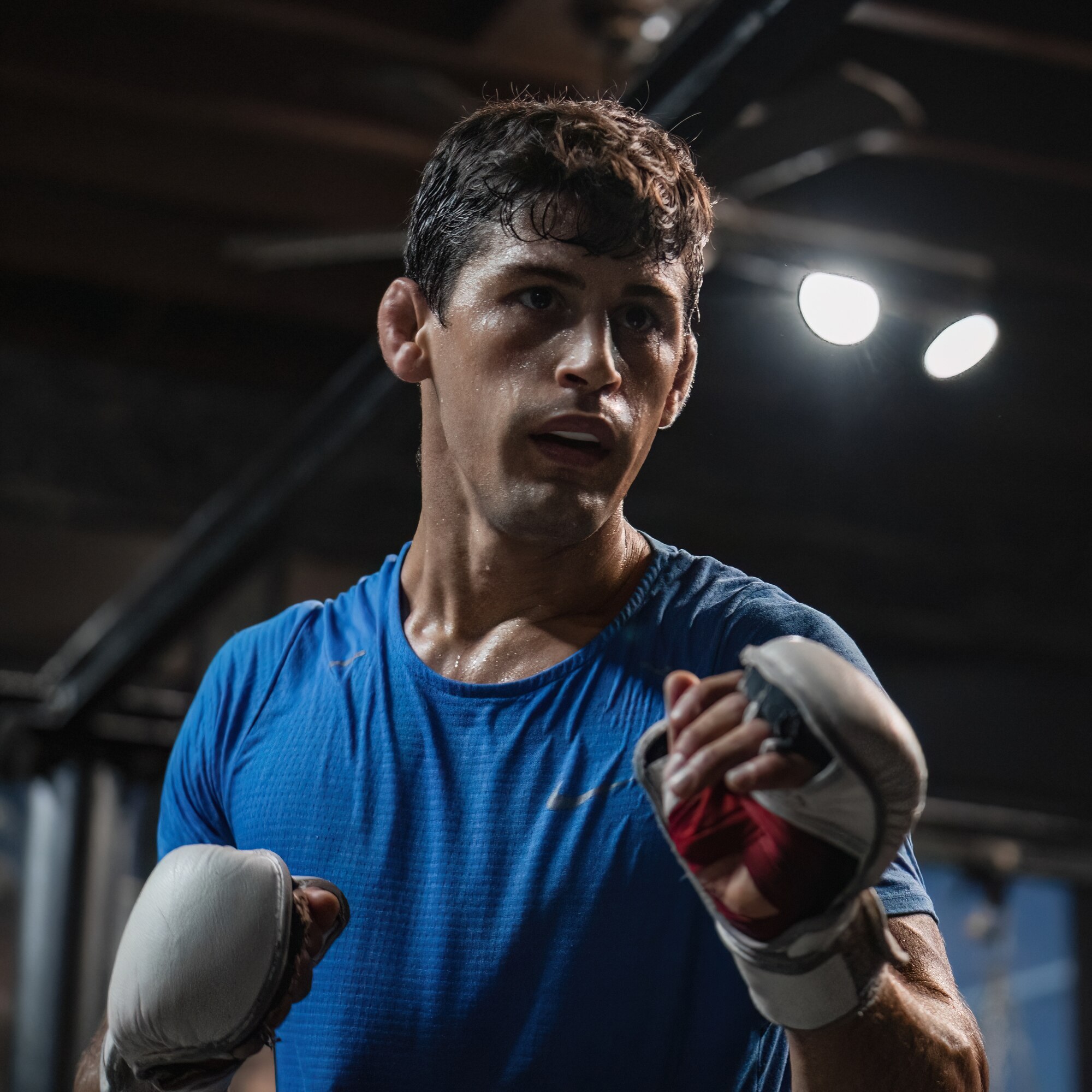 U.S. Air Force Senior Airman Adam Amado, 6th Maintenance Group aircraft maintenance unit scheduler, trains at a boxing gym in Tampa, Florida, July 11, 2022.