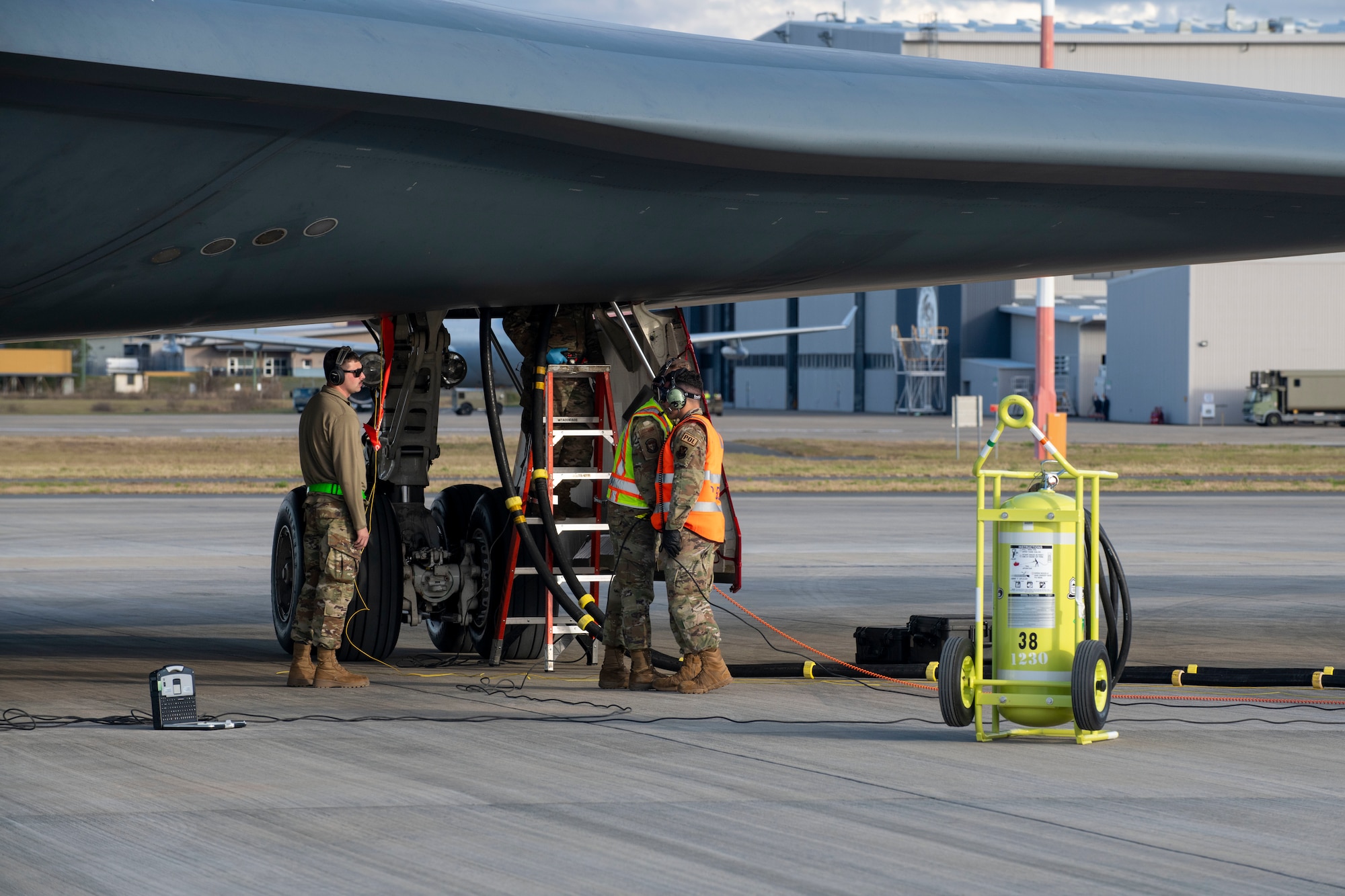 Team Whiteman performs hot-pit refuel in Australia