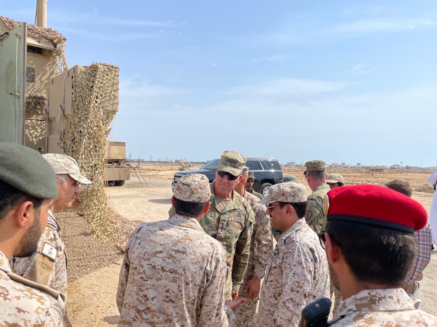 TAMPA, Fla. – Gen. Michael “Erik” Kurilla, commander of U.S. Central Command, along with Vice Adm. Charles “Brad” Cooper, commander of U.S. Navy Central, and Lt. Gen. Pat Frank, commander of U.S. Army Central, visited the Saudi Royal Armed Forces in the Kingdom of Saudi Arabia July 20-21.