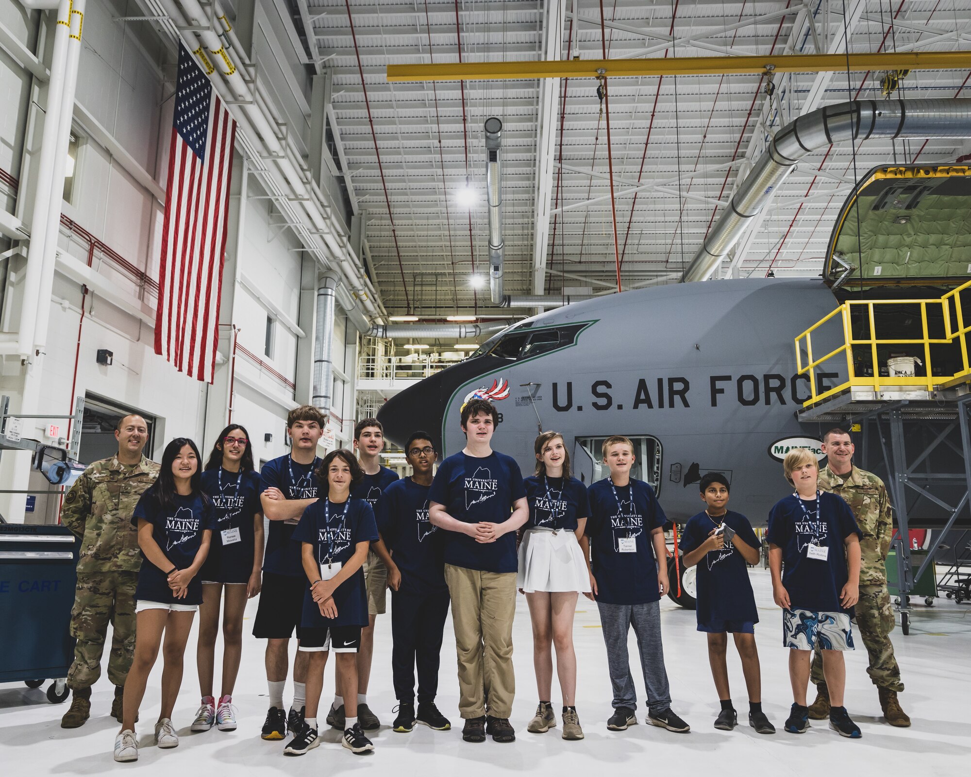 Members of the 101st Air Refueling Wing hosted a tour for kids from the Maine Summer Transportation Institute July 21st, 2022, Bangor, Me. The MSTI creates awareness and stimulates interest in students to take full advantage of the opportunities that exist in the transportation industry.