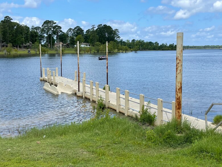 image showing courtesy dock and accessible kayak launch on a lake