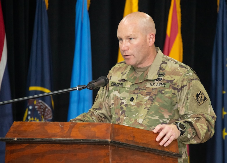 New commander speaks to audience