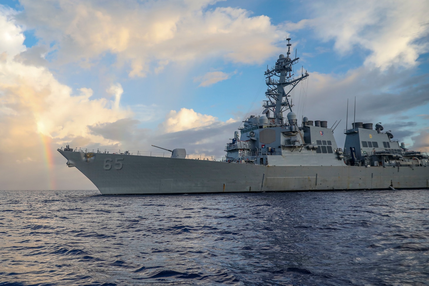 PHILIPPINE SEA (June 24, 2022) Arleigh Burke-class guided-missile destroyer USS Benfold (DDG 65) conducts routine underway operations. Benfold is assigned to Commander, Task Force (CTF) 71/Destroyer Squadron (DESRON) 15, the Navy’s largest forward-deployed DESRON and the U.S. 7th Fleet’s principal surface force. (U.S. Navy photo by Mass Communication Specialist 2nd Class Arthur Rosen)