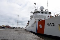220725-G-XT974-1013
The Famous-class medium endurance cutter USCGC Mohawk (WMEC 913) sits at the pier after arriving in Banjul, Gambia, July 25, 2022. USCGC Mohawk is on a scheduled deployment in the U.S. Naval Forces Africa area of operations, employed by U.S. Sixth Fleet to defend U.S., allied, and partner interests. (U.S. Coast Guard photo by Petty Officer 3rd Class Jessica Fontenette)