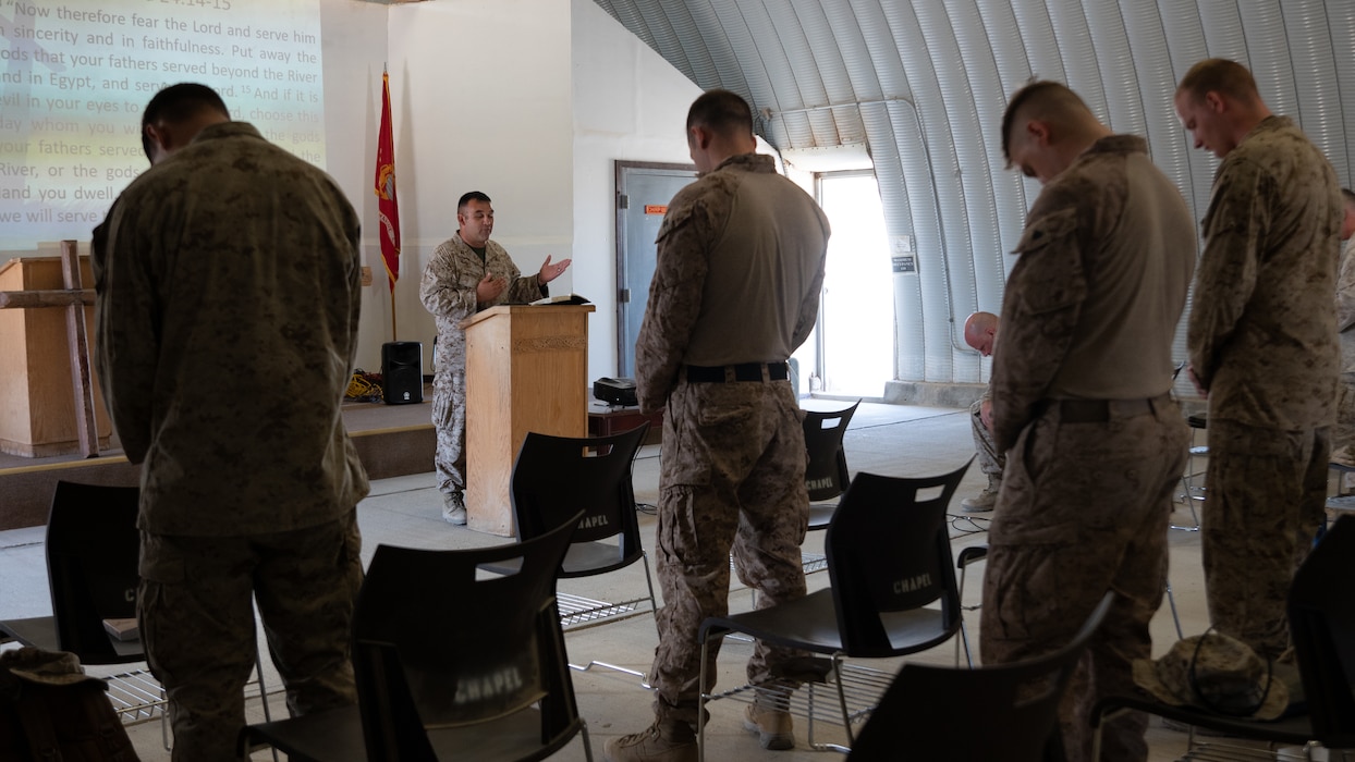 Religious services at Camp Wilson