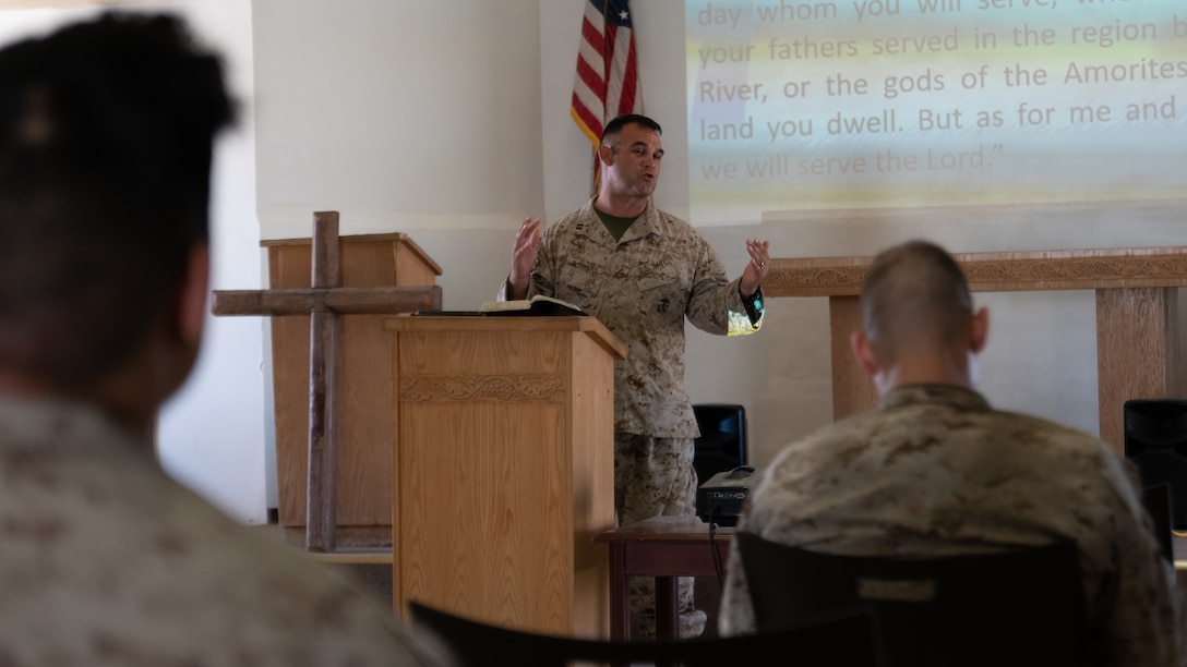 Religious services at Camp Wilson