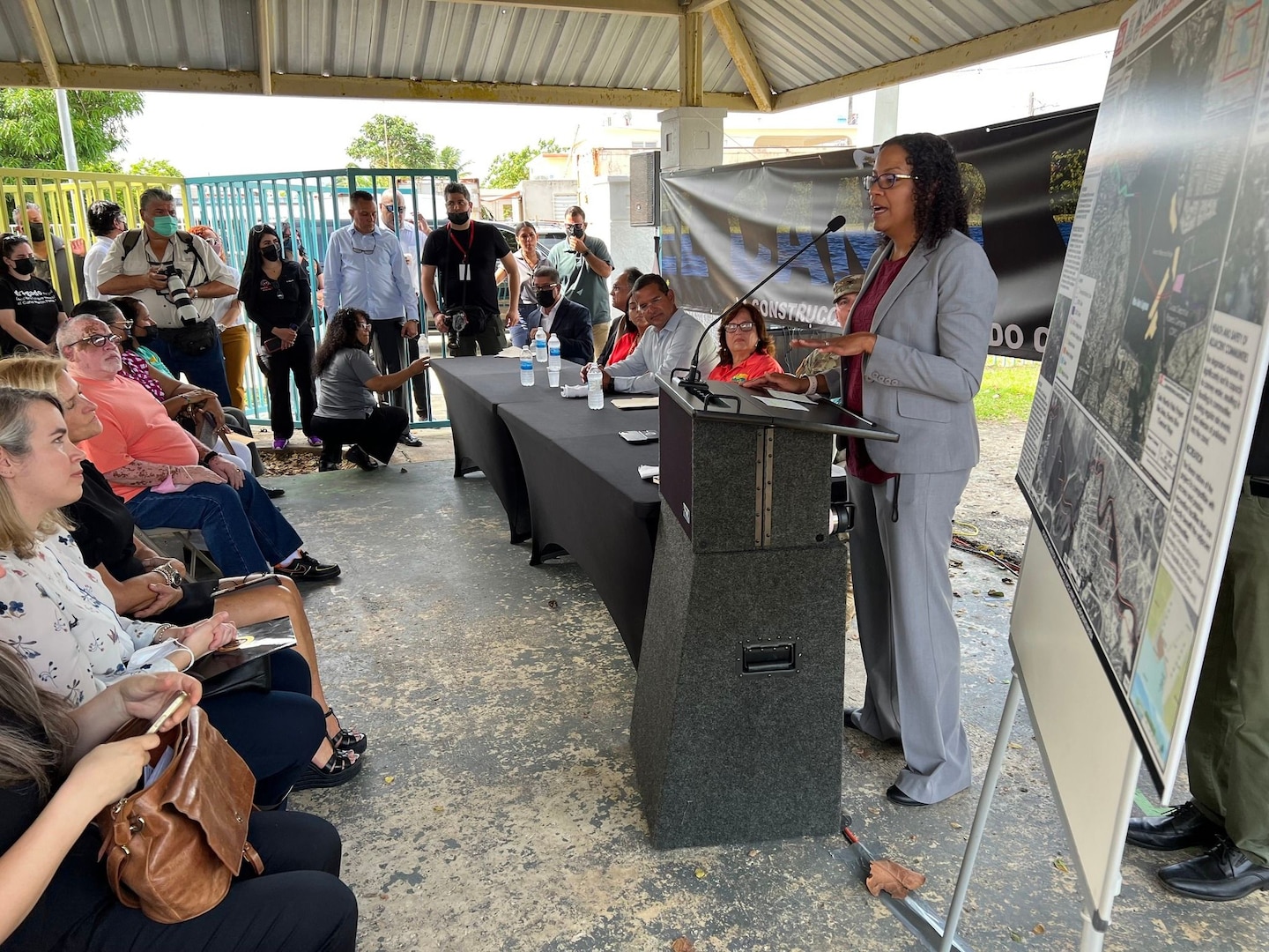 The U.S. Army Corps of Engineers Jacksonville District hosted a Ceremonial Signing for the Project Partnership Agreement (PPA) and Memorandum of Agreement (MOA) to start construction of the Caño Martín Peña Ecosystem Restoration Project today at the Area Recreativa Jose Pepe Diaz (Pepe Díaz Trail Park), San Juan, Puerto Rico.