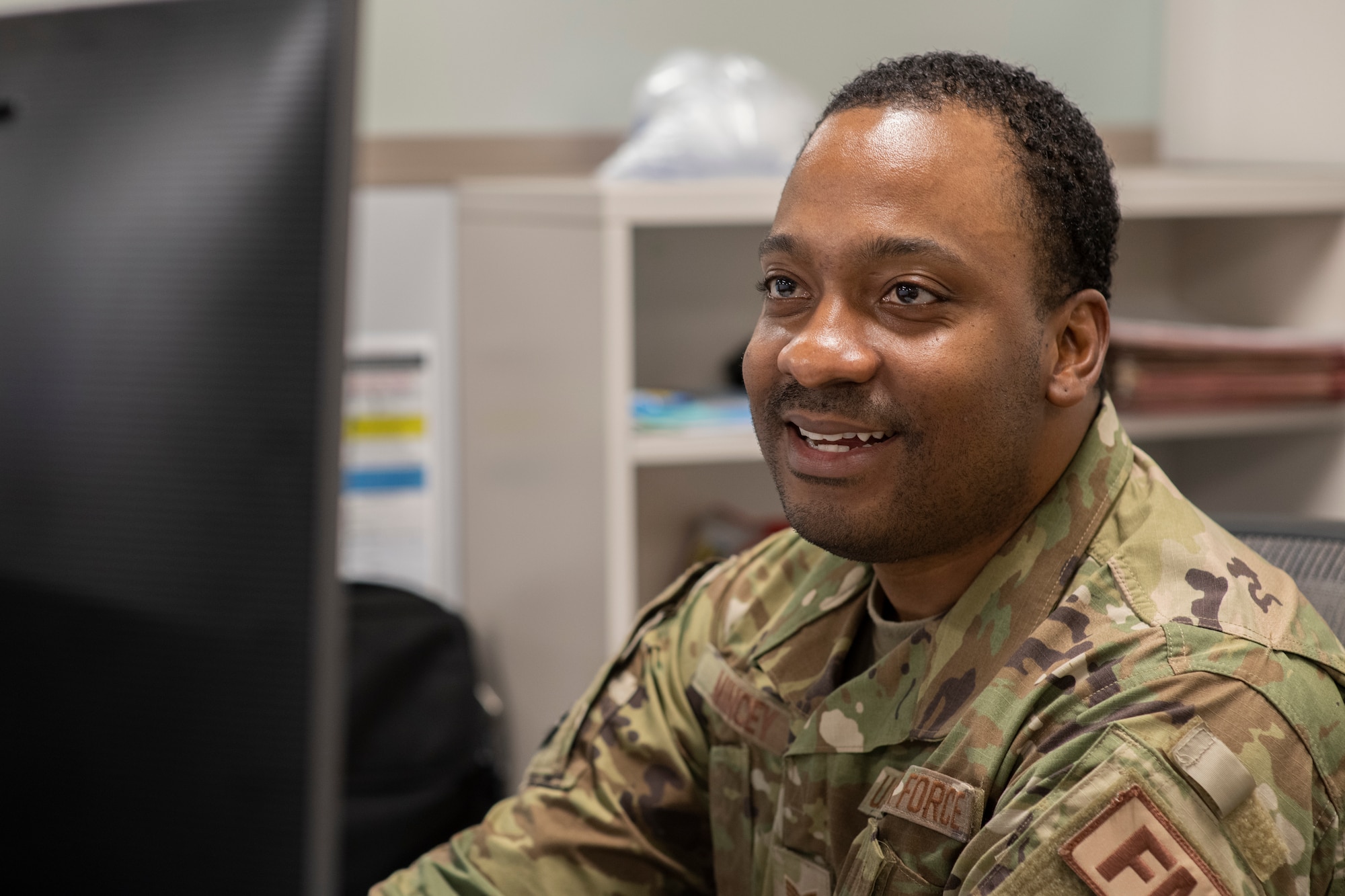 U.S. Air Force Tech. Sgt. Micah Mincey, 325th Comptroller Squadron unit deployment manager, tracks overall unit deployment readiness at Tyndall Air Force Base, Florida, July 15, 2022. In order to streamline upcoming deployments, UDMs must ensure their assigned unit is deployment ready on a daily basis. (U.S. Air Force photo by Staff Sgt. Cheyenne Lewis)