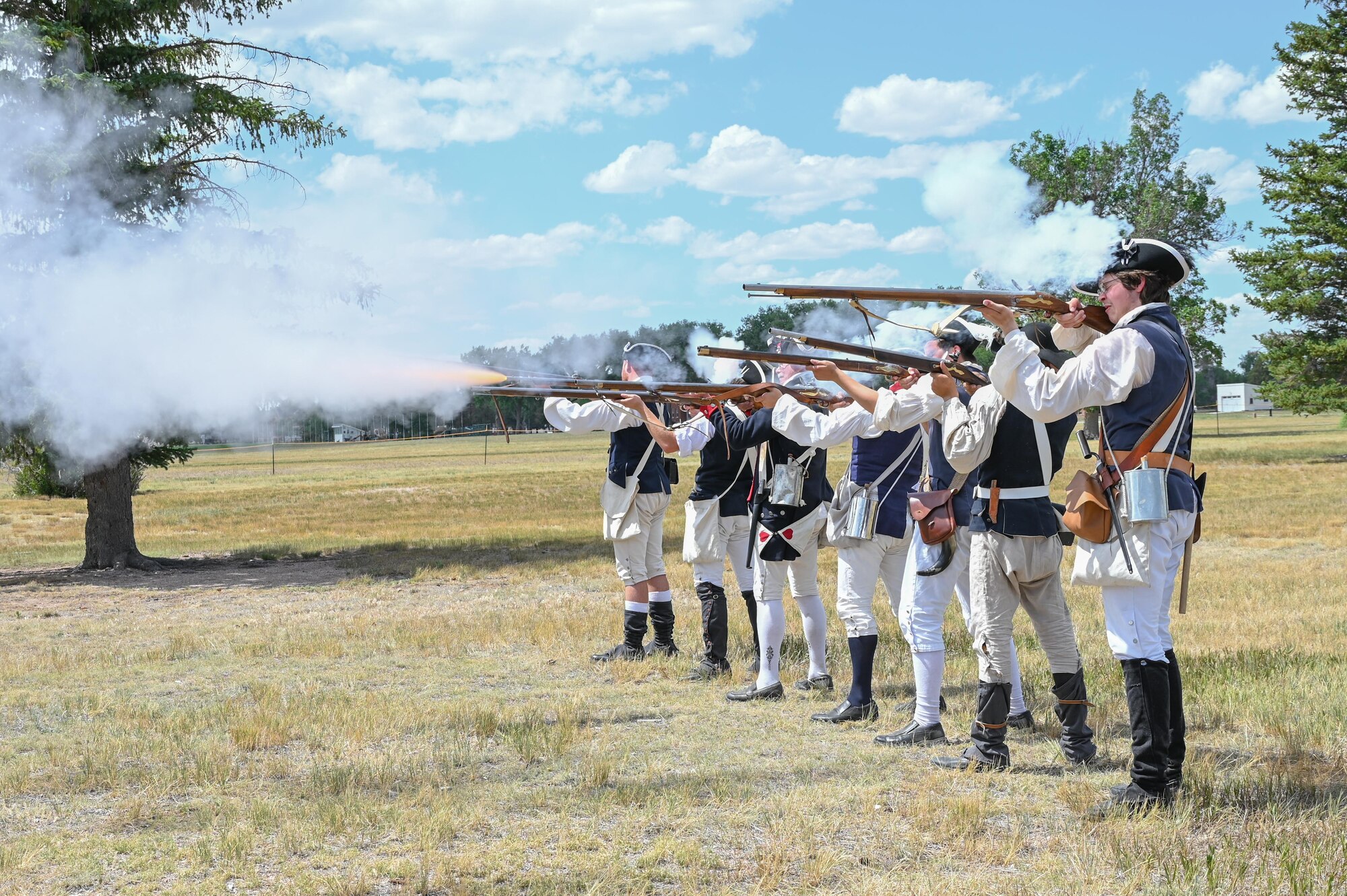 soldiers fire muskets