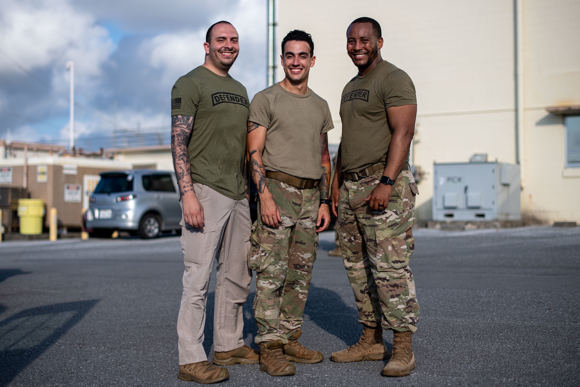 Airmen pose for a picture.