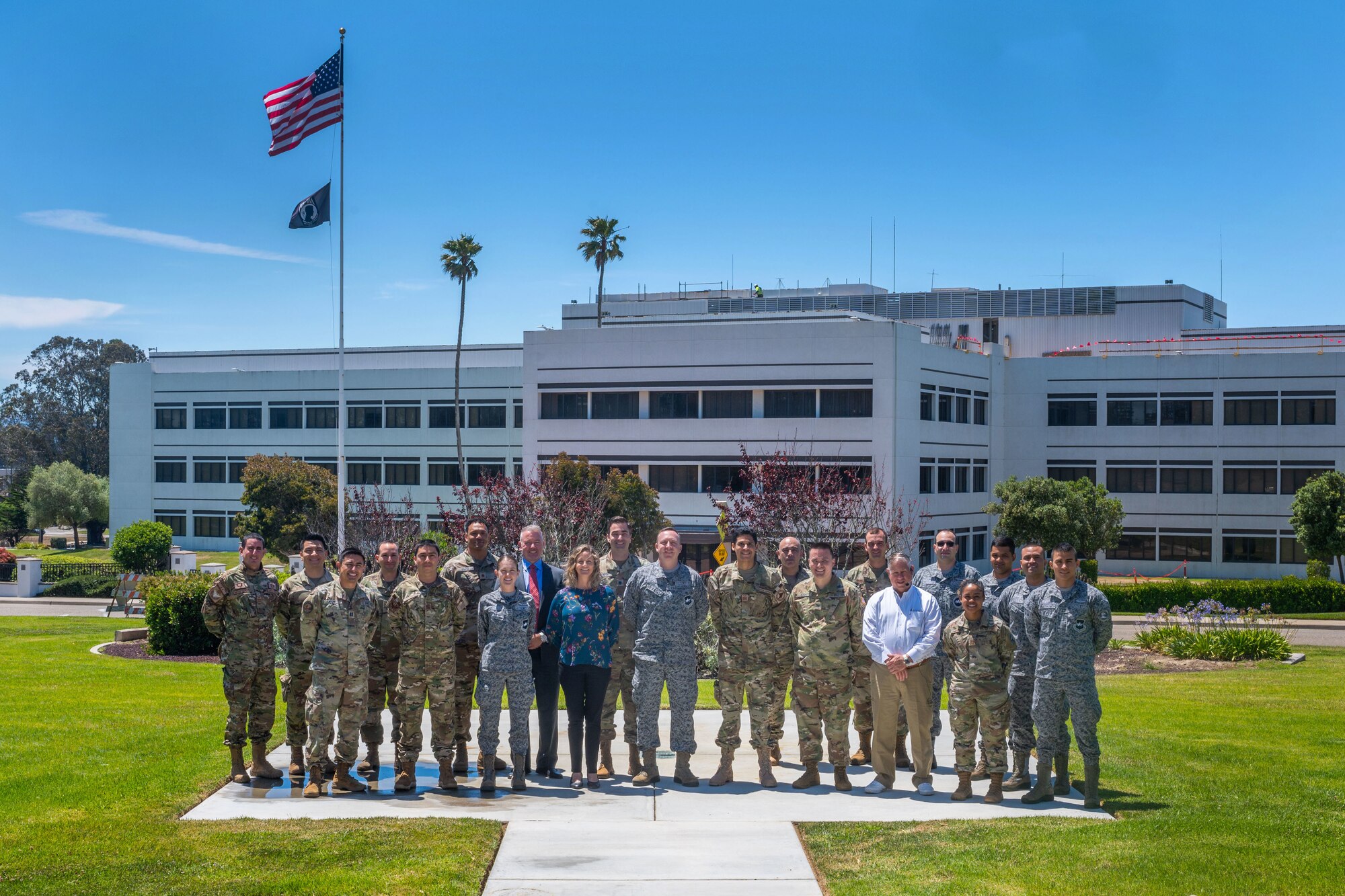 Members from the Combined Force Space Component Command hosted a U.S. Southern Command delegation of Space Situational Awareness experts from U.S. Space Command, Peru and Colombia at Vandenberg Space Force Base, Calif., July 21, 2022. The visit fostered information sharing, interoperability and integration. (U.S. Space Force photo by Tech. Sgt. Luke Kitterman)