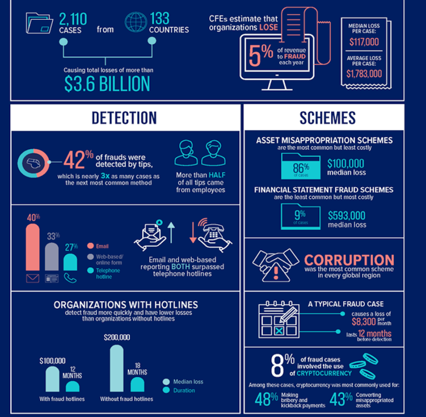 Infographic of fraud detection and schemes