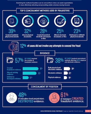 Infographic breakdown of fraud methods.