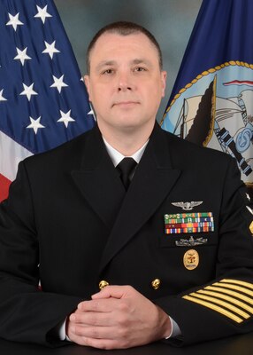 Official studio portrait of ACCM Stephen R. Brown, Senior Enlisted Leader, Tactical Air Control Squadron 22