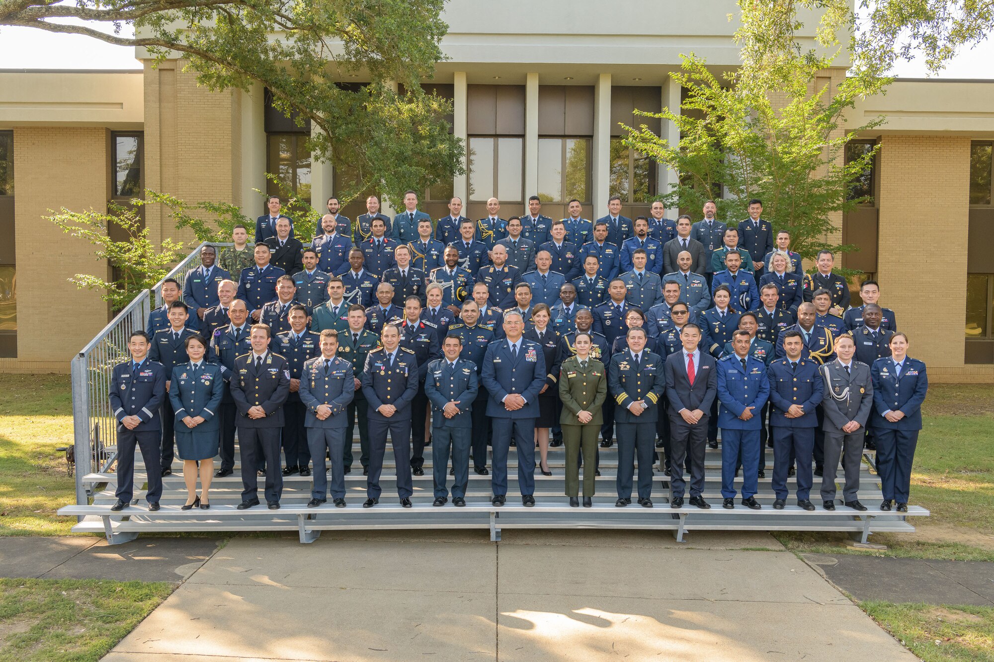 Group photo of Air University's International military students on July 21, 2022.