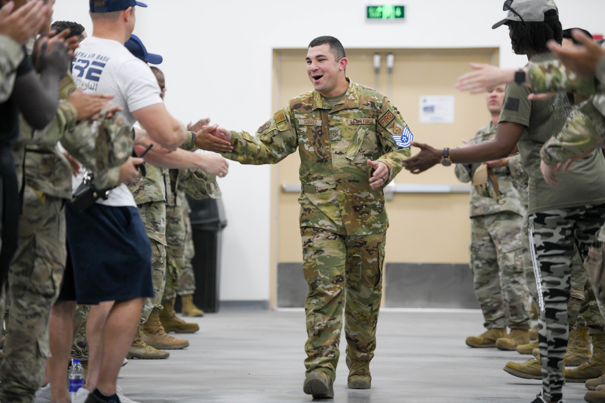Seven staff sergeants assigned to the 380th Air Expeditionary Wing were recognized as being selected to promote to the rank of technical sergeant, July 22, 2022, at Al Dhafra Air Base, United Arab Emirates. 2022 was a lean year for those competing for promotion. Approximately 34,000 eligible candidates tested for the position and nearly 5,500 of those individuals made the cut for their fifth stripe. At 16%, 2022 was the lowest promotion rate since 2013 — which was 15.03%.
