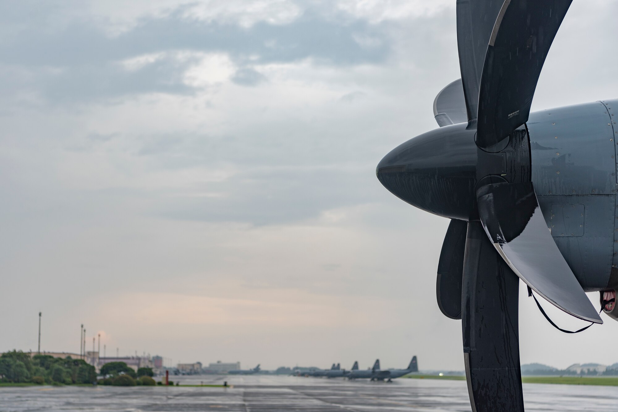 A C-130J Super Hercules assigned to the 36th Airlift Squadron sits on the flightline, at Yokota Air Base, Japan, July 26, 2022.