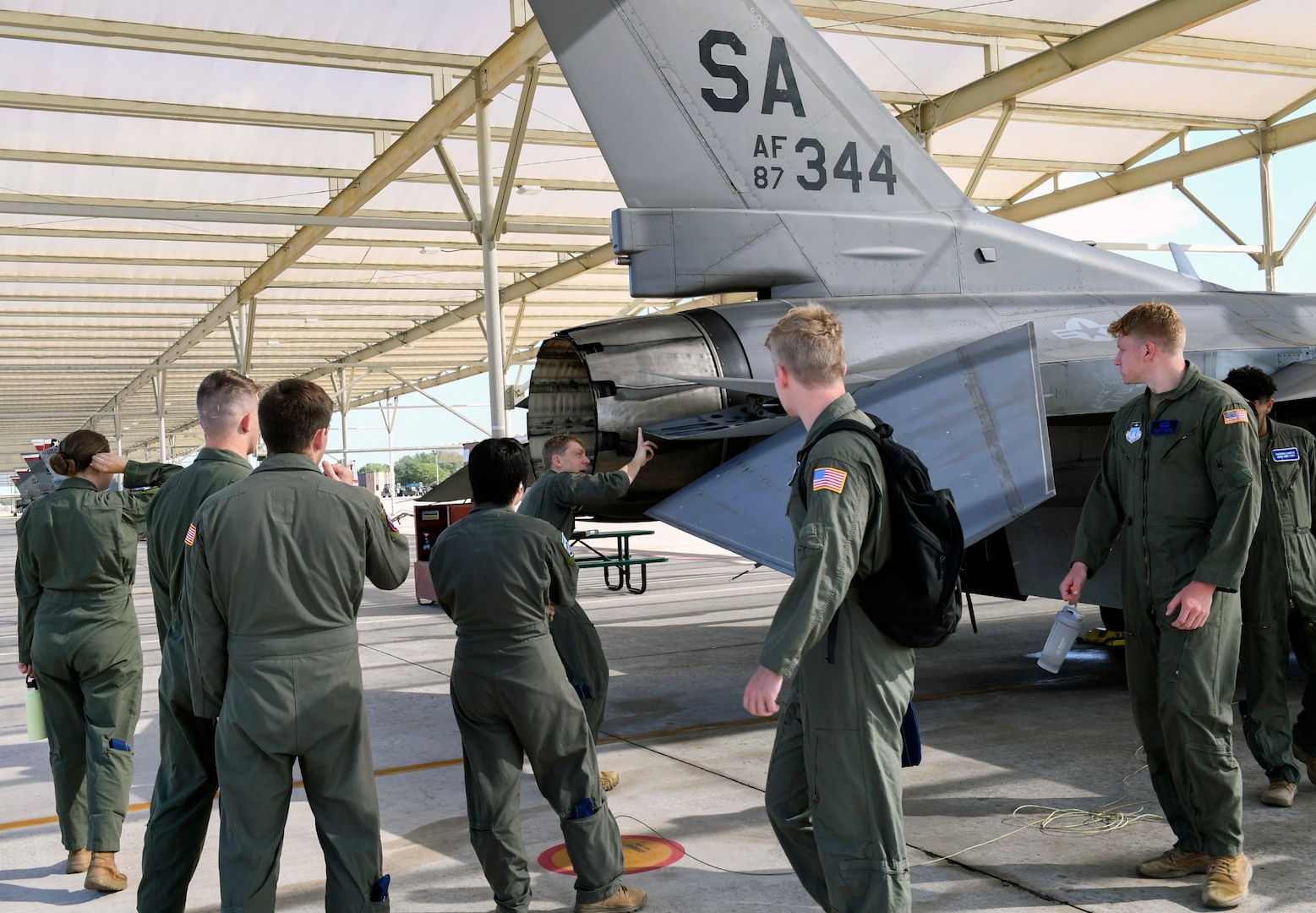 Cadets from the U.S. Air Force Academy visit the 149th Fighter Wing to see what being a Gunfighter is all about at Joint Base San Antonio-Lackland July 26.