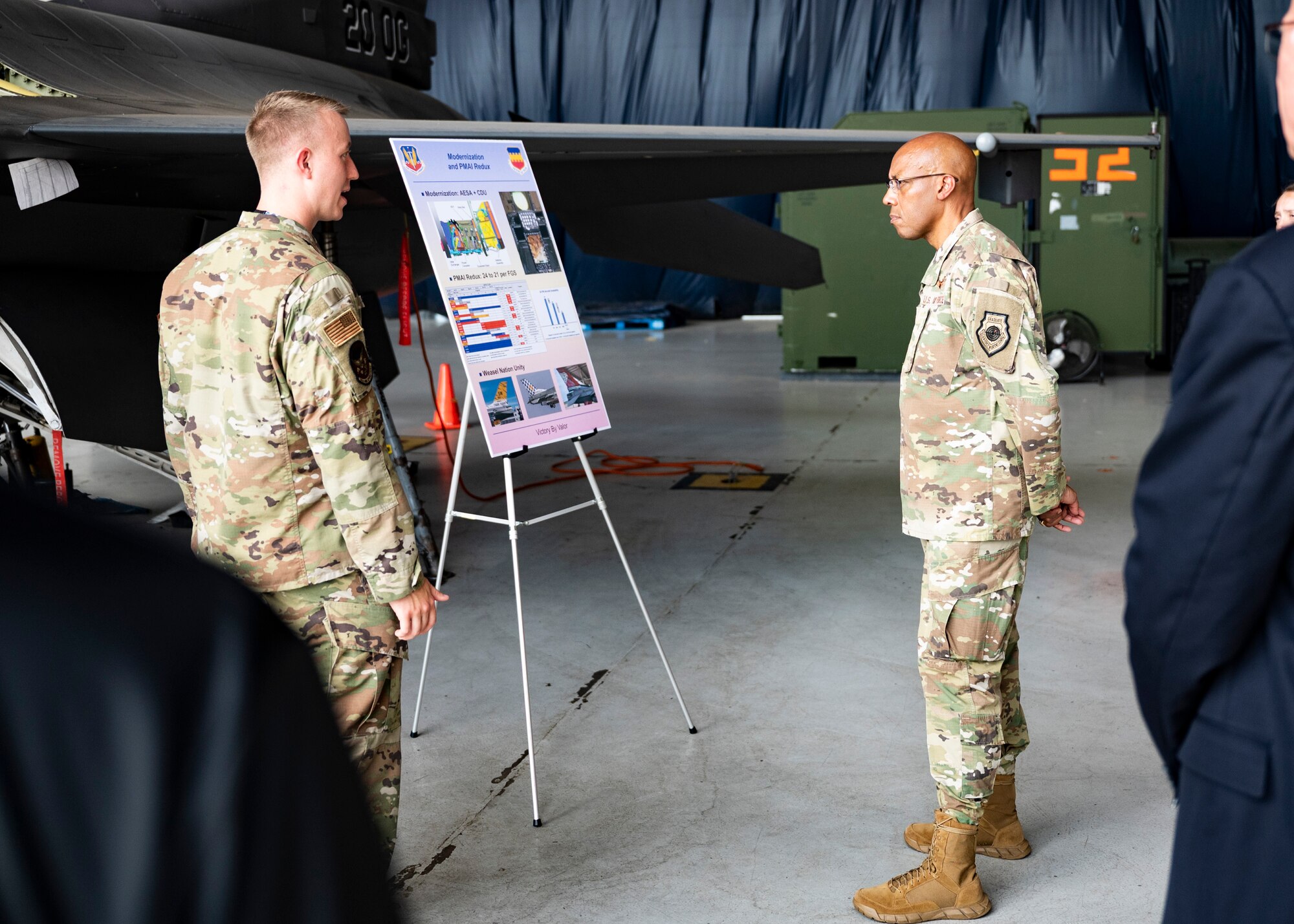 Photo of CSAF with Shaw Airmen