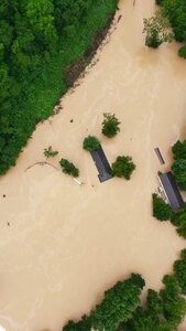 Flooding in Eastern Kentucky as seen from a Kentucky Air National Guard aircraft. The National Guard in Kentucky, Tennessee and West Virginia were assisting with rescue efforts from the air July 28, 2022.