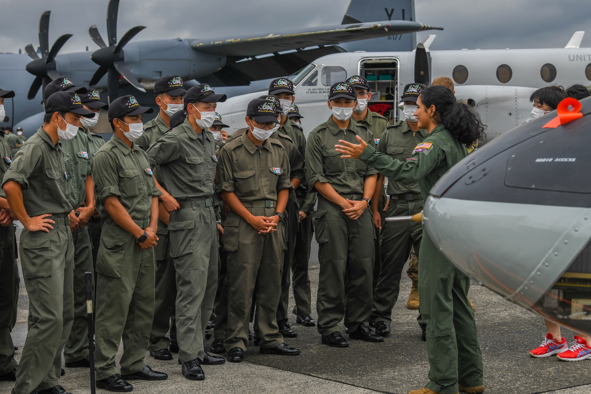 Cadets listen to a briefing