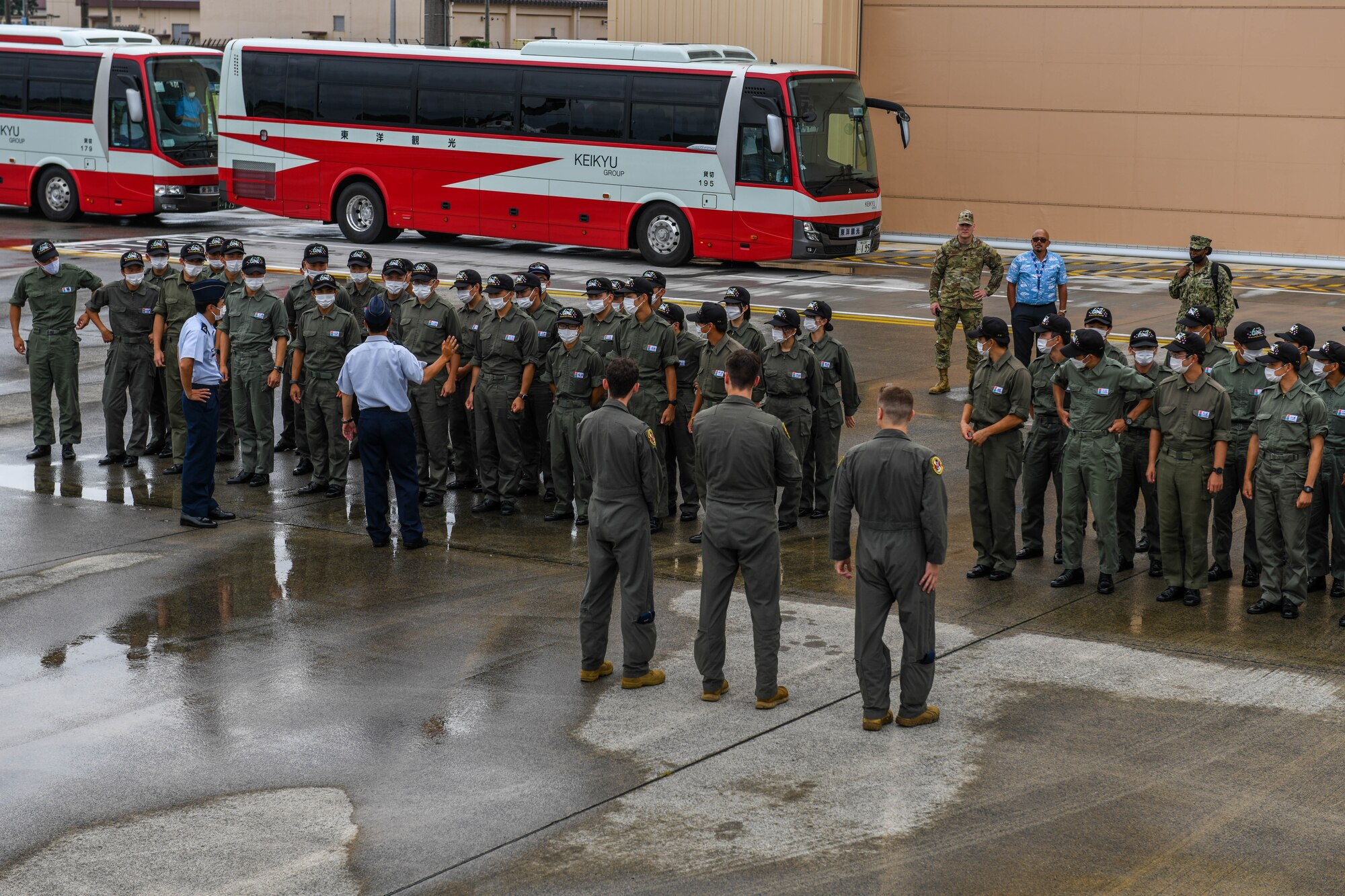 Cadets stand in formation