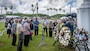 NAVAL BASE GUAM (July 20, 2022) - A memorial mass and wreath laying was held at the Sumai Cemetery on U.S. Naval Base Guam (NBG) July 20 as part of the island's Liberation Day festivities. During the memorial, former Sumai residents and their descendants, island leaders, and military officials paid respects to those buried at the cemetery and paid tribute to those who died and survived World War II.
