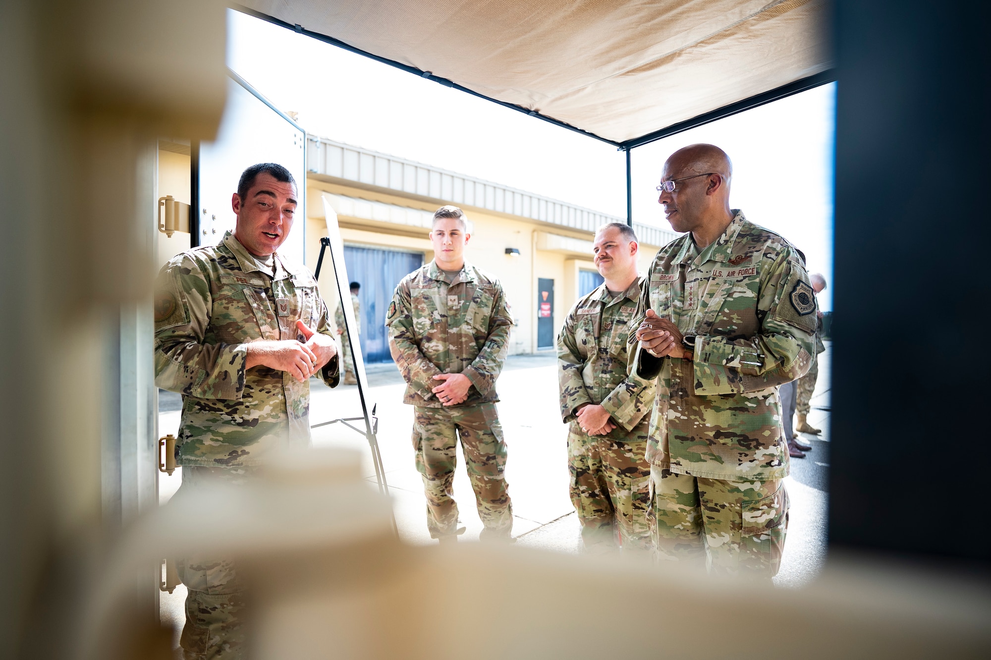 Photo of CSAF with Shaw Airmen