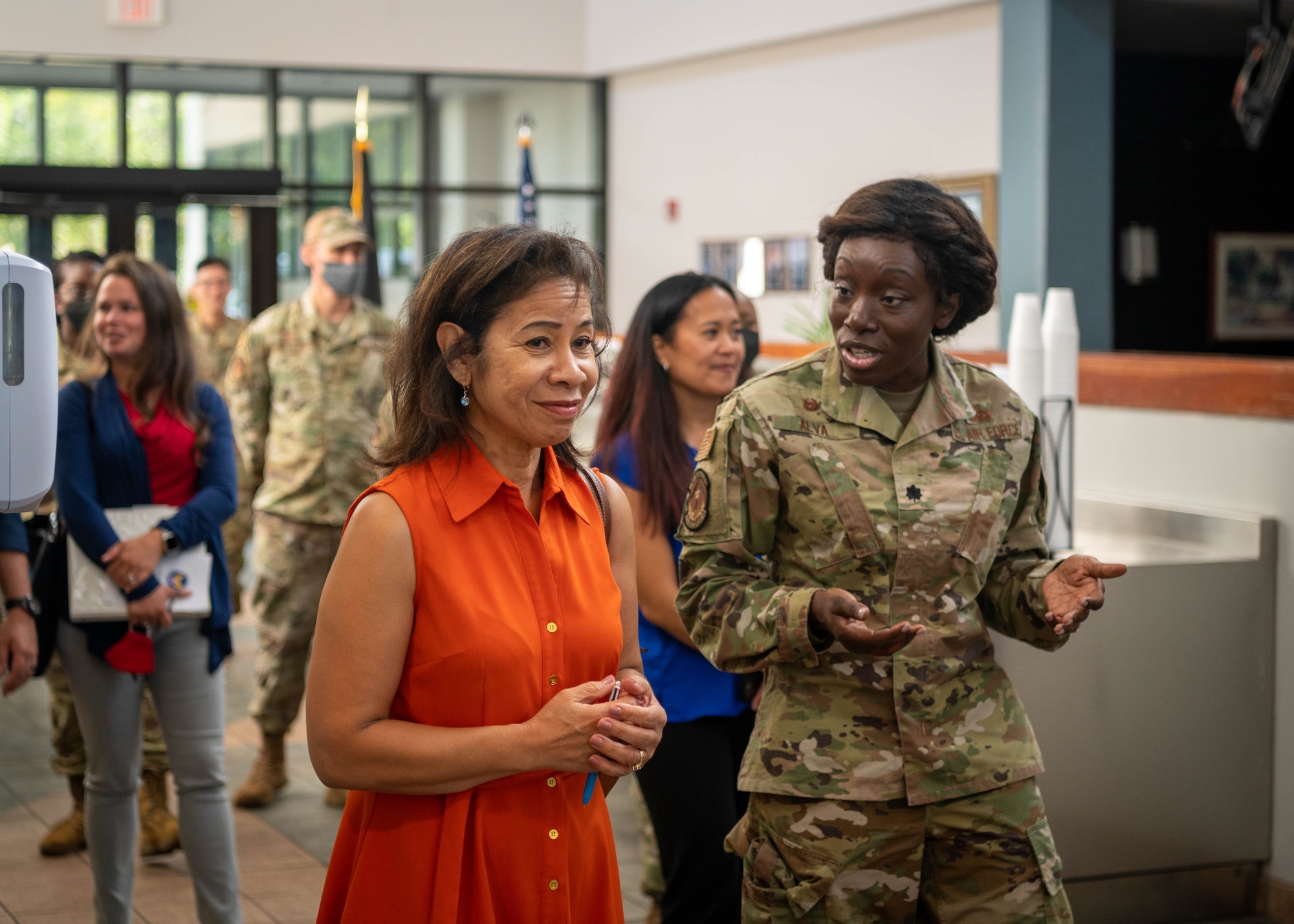 photo of Mrs. Brown visiting Shaw AFB