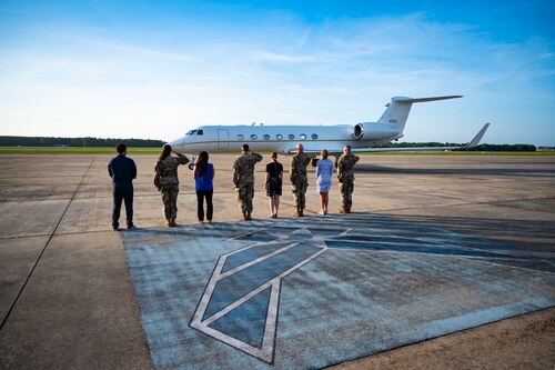 Photo of CSAF arriving via plane
