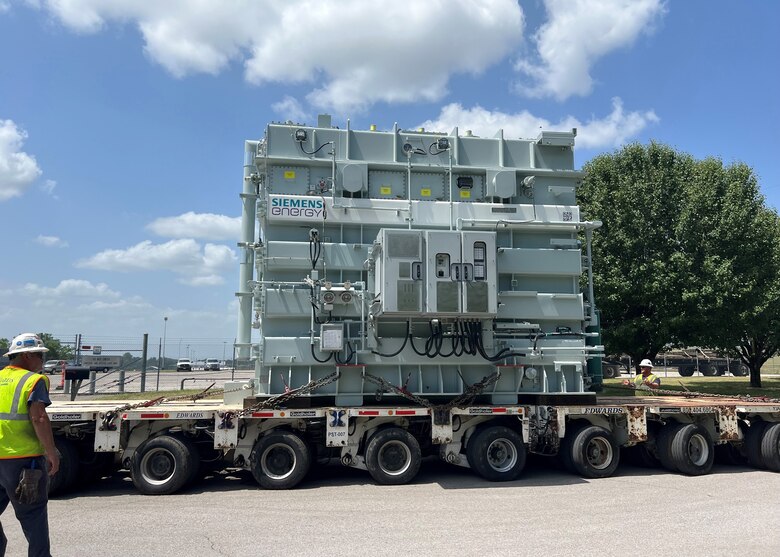 A newly delivered Generator Step-up Unit Transformer arrives from Lenz, Austria, to the Old Hickory Power Plant in Hendersonville, Tennessee, the week of June 20, 2022.